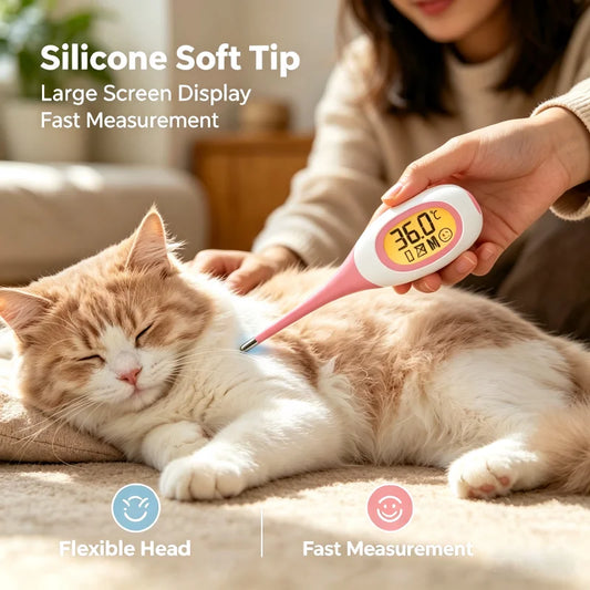 AiQUE Pet Thermometer Large Digital Display Fast Read Dog Cat Electronic Thermometer Animals Medical Equipment Veterinary Tool