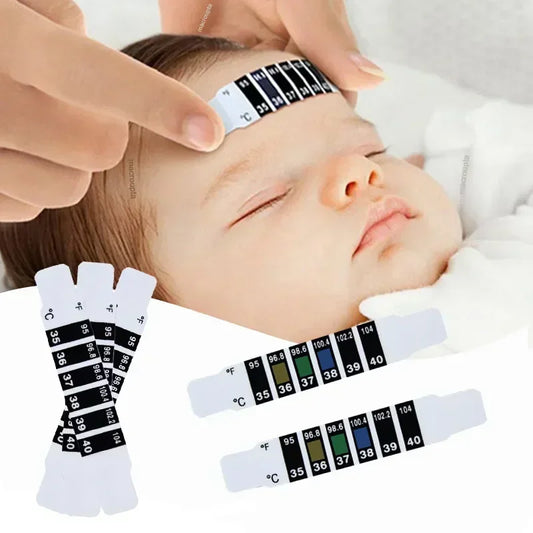 10/20Pcs Baby Care Forehead Head Strip Thermometer Water Milk Thermometer Fever Body Baby Child Kid Test Temperature Sticker