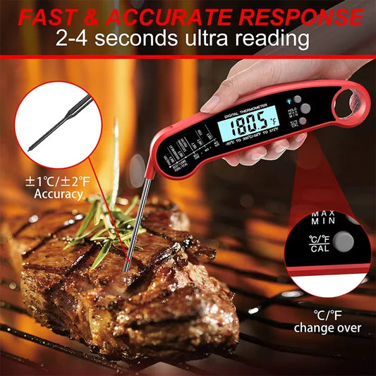 Digital Meat Thermometer High Accuracy Instant Read Food Thermometer with Backlight for Grilling Cooking BBQ Kitchen Tool